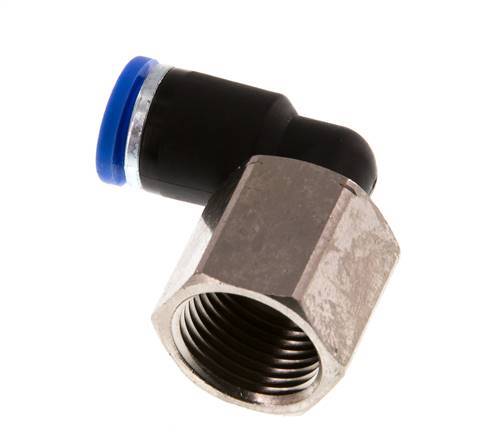 8mm x G3/8'' 90deg Winkel Steckverschraubung mit Innengewinde Messing/PA 66 NBR drehbar [2 Stück]