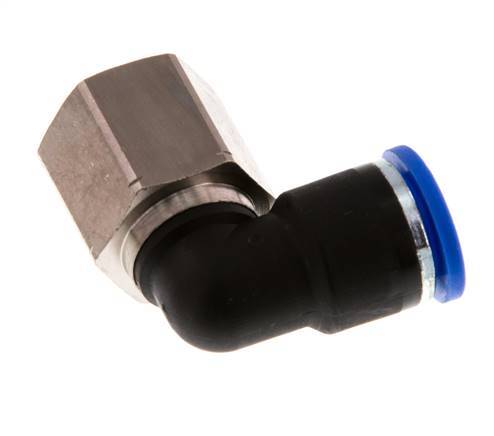 10mm x G3/8'' 90deg Winkel Steckverschraubung mit Innengewinde Messing/PA 66 NBR drehbar [2 Stück]