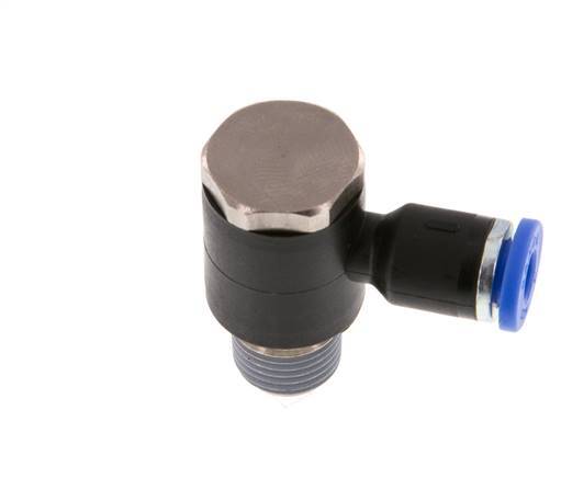 4mm x R1/8'' 90deg Winkel L-Form Steckfitting mit Außengewinde Messing/PA 66 NBR drehbar [2 Stück]