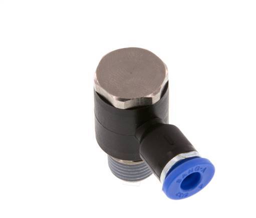 4mm x R1/8'' 90deg Winkel L-Form Steckfitting mit Außengewinde Messing/PA 66 NBR drehbar [2 Stück]
