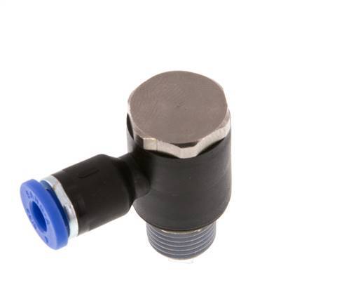 4mm x R1/8'' 90deg Winkel L-Form Steckfitting mit Außengewinde Messing/PA 66 NBR drehbar [2 Stück]