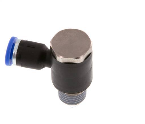 4mm x R1/8'' 90deg Winkel L-Form Steckfitting mit Außengewinde Messing/PA 66 NBR drehbar [2 Stück]