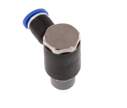 4mm x R1/8'' 90deg Winkel L-Form Steckfitting mit Außengewinde Messing/PA 66 NBR drehbar [2 Stück]