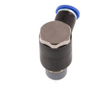 4mm x R1/8'' 90deg Winkel L-Form Steckfitting mit Außengewinde Messing/PA 66 NBR drehbar [2 Stück]