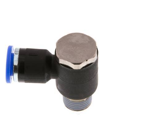 6mm x R1/8'' 90deg Winkel L-Form Steckfitting mit Außengewinde Messing/PA 66 NBR drehbar [2 Stück]