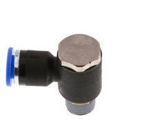 6mm x R1/8'' 90deg Winkel L-Form Steckfitting mit Außengewinde Messing/PA 66 NBR drehbar [2 Stück]