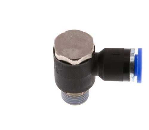 6mm x R1/8'' 90deg Winkel L-Form Steckfitting mit Außengewinde Messing/PA 66 NBR drehbar [2 Stück]