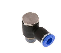 6mm x R1/8'' 90deg Winkel L-Form Steckfitting mit Außengewinde Messing/PA 66 NBR drehbar [2 Stück]
