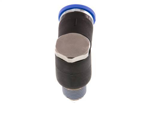 8mm x R1/8'' 90deg Winkel L-Form Steckfitting mit Außengewinde Messing/PA 66 NBR drehbar [2 Stück]