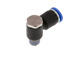 8mm x R1/8'' 90deg Winkel L-Form Steckfitting mit Außengewinde Messing/PA 66 NBR drehbar [2 Stück]
