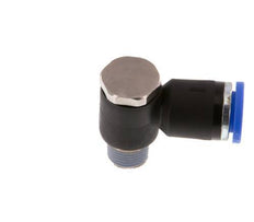 8mm x R1/8'' 90deg Winkel L-Form Steckfitting mit Außengewinde Messing/PA 66 NBR drehbar [2 Stück]