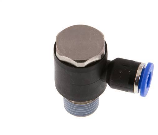 6mm x R1/4'' 90deg Winkel L-Form Steckfitting mit Außengewinde Messing/PA 66 NBR drehbar [2 Stück]