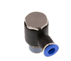 6mm x R1/4'' 90deg Winkel L-Form Steckfitting mit Außengewinde Messing/PA 66 NBR drehbar [2 Stück]