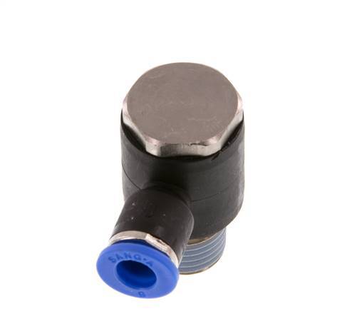 6mm x R1/4'' 90deg Winkel L-Form Steckfitting mit Außengewinde Messing/PA 66 NBR drehbar [2 Stück]