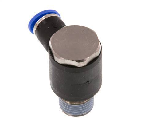 6mm x R1/4'' 90deg Winkel L-Form Steckfitting mit Außengewinde Messing/PA 66 NBR drehbar [2 Stück]