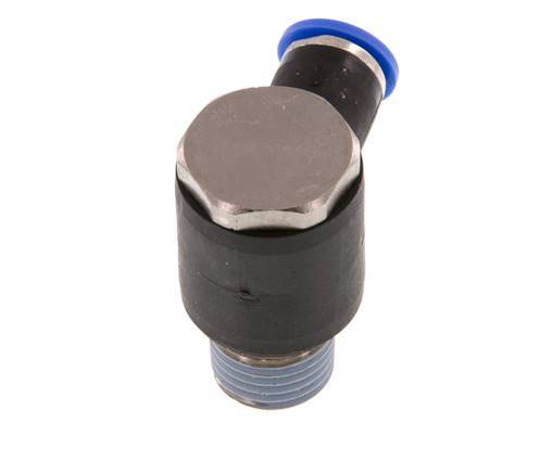 6mm x R1/4'' 90deg Winkel L-Form Steckfitting mit Außengewinde Messing/PA 66 NBR drehbar [2 Stück]