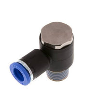 8mm x R1/4'' 90deg Elbow L-shape Push-in Fitting with Male Threads Brass/PA 66 NBR Rotatable [2 Pieces]