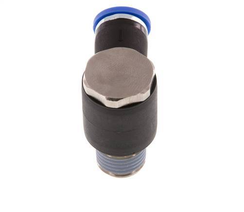 8mm x R1/4'' 90deg Winkel L-Form Steckfitting mit Außengewinde Messing/PA 66 NBR drehbar [2 Stück]