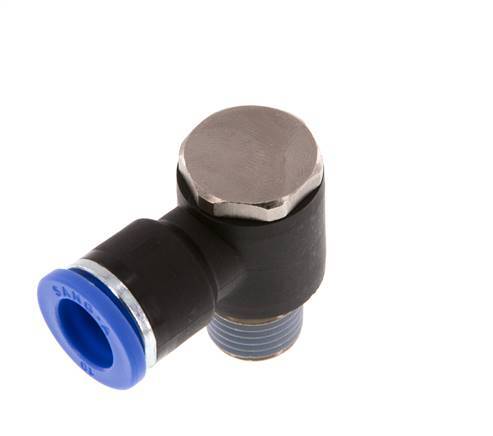 10mm x R1/4'' 90deg Winkel L-Form Steckfitting mit Außengewinde Messing/PA 66 NBR drehbar [2 Stück]