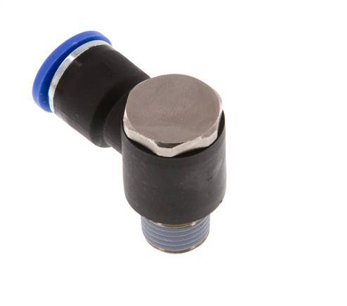 10mm x R1/4'' 90deg Winkel L-Form Steckfitting mit Außengewinde Messing/PA 66 NBR drehbar [2 Stück]