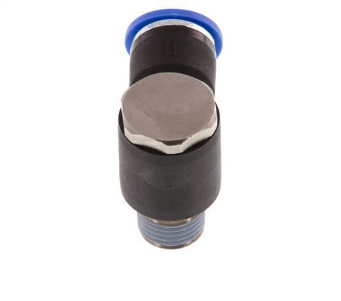10mm x R1/4'' 90deg Winkel L-Form Steckfitting mit Außengewinde Messing/PA 66 NBR drehbar [2 Stück]