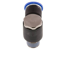 10mm x R1/4'' 90deg Winkel L-Form Steckfitting mit Außengewinde Messing/PA 66 NBR drehbar [2 Stück]