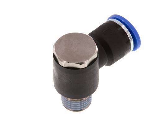 10mm x R1/4'' 90deg Winkel L-Form Steckfitting mit Außengewinde Messing/PA 66 NBR drehbar [2 Stück]