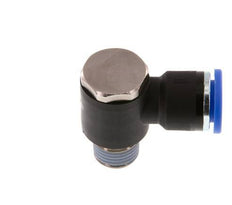 10mm x R1/4'' 90deg Winkel L-Form Steckfitting mit Außengewinde Messing/PA 66 NBR drehbar [2 Stück]