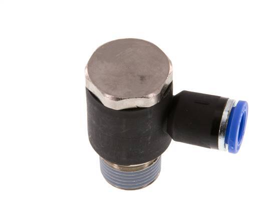 8mm x R3/8'' 90deg Winkel L-Form Steckfitting mit Außengewinde Messing/PA 66 NBR drehbar [2 Stück]