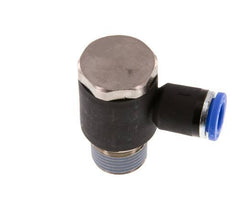 8mm x R3/8'' 90deg Winkel L-Form Steckfitting mit Außengewinde Messing/PA 66 NBR drehbar [2 Stück]
