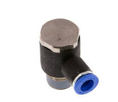 8mm x R3/8'' 90deg Winkel L-Form Steckfitting mit Außengewinde Messing/PA 66 NBR drehbar [2 Stück]