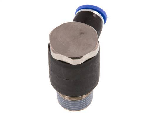 8mm x R3/8'' 90deg Winkel L-Form Steckfitting mit Außengewinde Messing/PA 66 NBR drehbar [2 Stück]