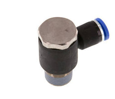 8mm x R3/8'' 90deg Winkel L-Form Steckfitting mit Außengewinde Messing/PA 66 NBR drehbar [2 Stück]
