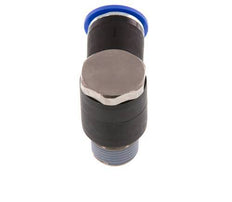 12mm x R3/8'' 90deg Winkel L-Form Steckverschraubung mit Außengewinde Messing/PA 66 NBR Drehbar