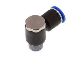 12mm x R3/8'' 90deg Elbow L-shape Push-in Fitting with Male Threads Brass/PA 66 NBR Rotatable