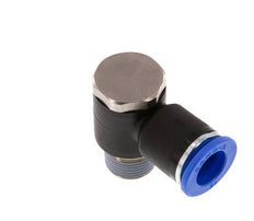 12mm x R3/8'' 90deg Winkel L-Form Steckverschraubung mit Außengewinde Messing/PA 66 NBR Drehbar