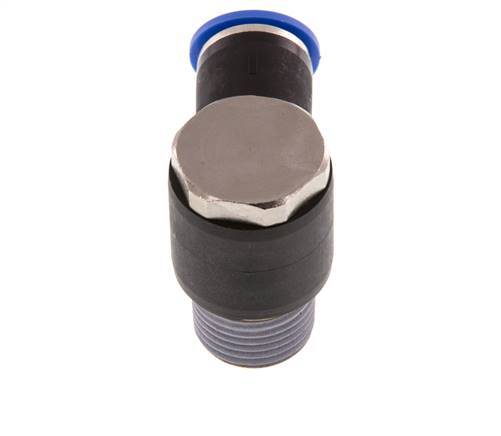 12mm x R1/2'' 90deg Winkel L-Form Steckverschraubung mit Außengewinde Messing/PA 66 NBR Drehbar