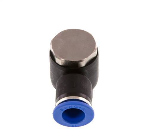 12mm x R1/2'' 90deg Winkel L-Form Steckverschraubung mit Außengewinde Messing/PA 66 NBR Drehbar