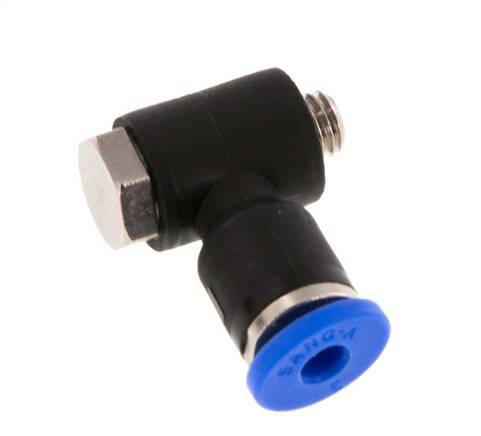 3mm x M 5 90Grad Winkel L-Form Steckverschraubung mit Außengewinde Messing/PA 66 NBR drehbar [2 Stück]
