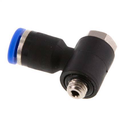 3mm x M 5 90Grad Winkel L-Form Steckverschraubung mit Außengewinde Messing/PA 66 NBR drehbar [2 Stück]