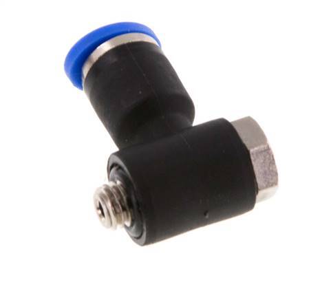 3mm x M 5 90Grad Winkel L-Form Steckverschraubung mit Außengewinde Messing/PA 66 NBR drehbar [2 Stück]