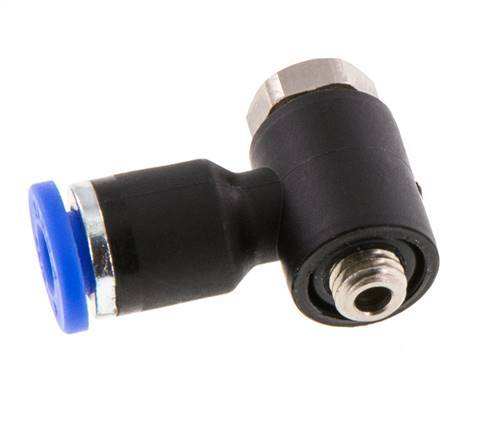4mm x M 5 90Grad Winkel L-Form Steckverschraubung mit Außengewinde Messing/PA 66 NBR drehbar [2 Stück]