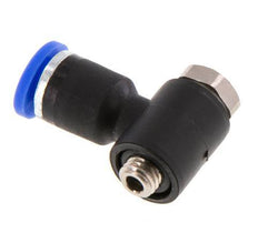 4mm x M 5 90Grad Winkel L-Form Steckverschraubung mit Außengewinde Messing/PA 66 NBR drehbar [2 Stück]
