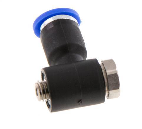 4mm x M 5 90Grad Winkel L-Form Steckverschraubung mit Außengewinde Messing/PA 66 NBR drehbar [2 Stück]