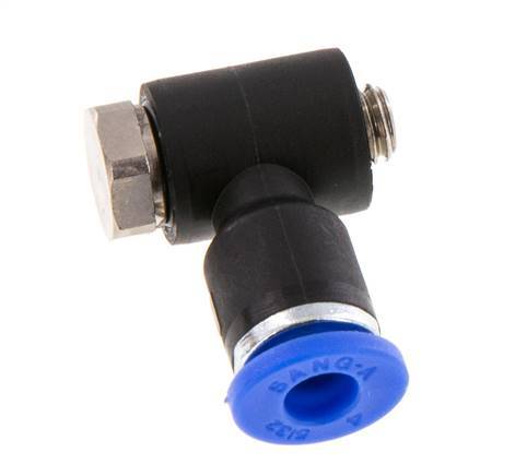 4mm x M 5 90Grad Winkel L-Form Steckverschraubung mit Außengewinde Messing/PA 66 NBR drehbar [2 Stück]