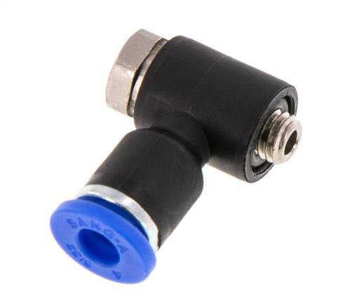 4mm x M 5 90Grad Winkel L-Form Steckverschraubung mit Außengewinde Messing/PA 66 NBR drehbar [2 Stück]