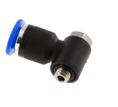 6mm x M 5 90Grad Winkel L-Form Steckverschraubung mit Außengewinde Messing/PA 66 NBR drehbar [2 Stück]