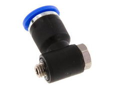 6mm x M 5 90Grad Winkel L-Form Steckverschraubung mit Außengewinde Messing/PA 66 NBR drehbar [2 Stück]