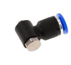 6mm x M 5 90Grad Winkel L-Form Steckverschraubung mit Außengewinde Messing/PA 66 NBR drehbar [2 Stück]