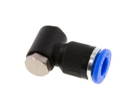 6mm x M 5 90Grad Winkel L-Form Steckverschraubung mit Außengewinde Messing/PA 66 NBR drehbar [2 Stück]